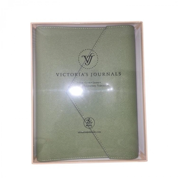 VICTORIAS JOURNALS MUSE 126-2730 KUTULU VEGAN DERİ A5 120 GR. 96 YP. DEĞİŞTİRİLEBİLEN İÇ ÇİZGİLİ ORGANİZER DEFTER YEŞİL