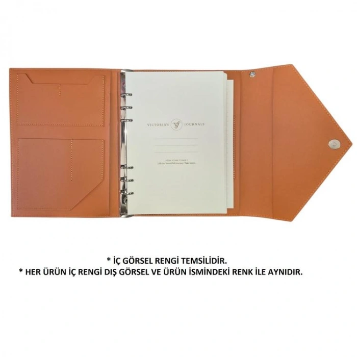 VICTORIAS JOURNALS MUSE 126-2730 KUTULU VEGAN DERİ A5 120 GR. 96 YP. DEĞİŞTİRİLEBİLEN İÇ ÇİZGİLİ ORGANİZER DEFTER YEŞİL