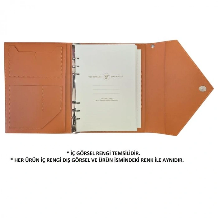 VICTORIAS JOURNALS MUSE 126-2729 KUTULU VEGAN DERİ A5 120 GR. 96 YP. DEĞİŞTİRİLEBİLEN İÇ ÇİZGİLİ ORGANİZER DEFTER LACİVERT