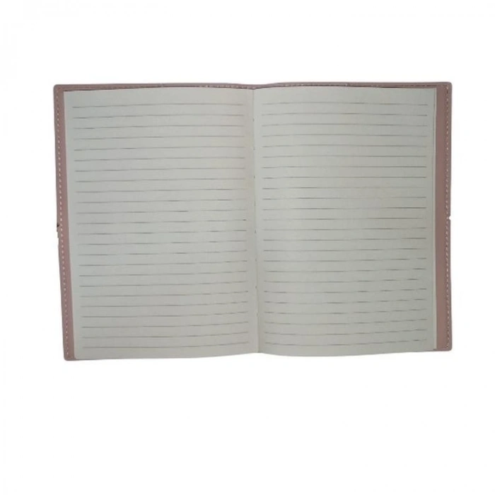 VICTORIAS JOURNALS ÇİÇEK 124-1043 VEGAN DERİ KAPAK LASTİKLİ 13X18 cm 80 gr. 96 YP. KREM ÇİZGİLİ DEFTER PASTEL SARI