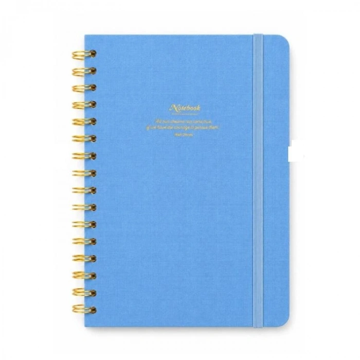 VICTORIAS JOURNALS 1605 CANVAS SERT KAPAK A5  100gr.160 SYF. NOKTALI DEFTER MAVİ