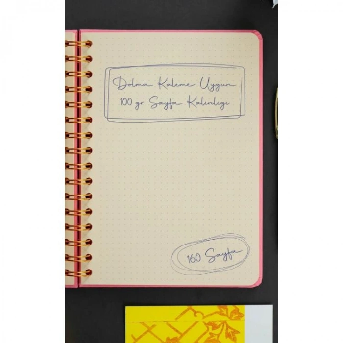 VICTORIAS JOURNALS 1605 CANVAS SERT KAPAK A5  100gr.160 SYF. NOKTALI DEFTER MAVİ