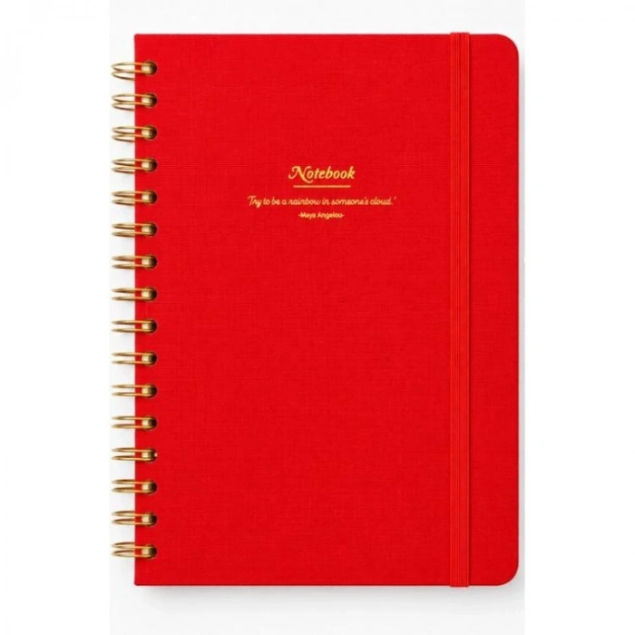 VICTORIAS JOURNALS 1604 CANVAS SERT KAPAK A5  100gr.160 SYF. NOKTALI DEFTER KIRMIZI