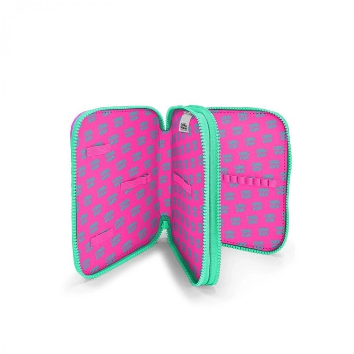 CORAL HIGH KIDS 11131 PEMBE RENGARENK DONDURMA DESENLİ ÇİFT KATLI KALEM ÇANTASI