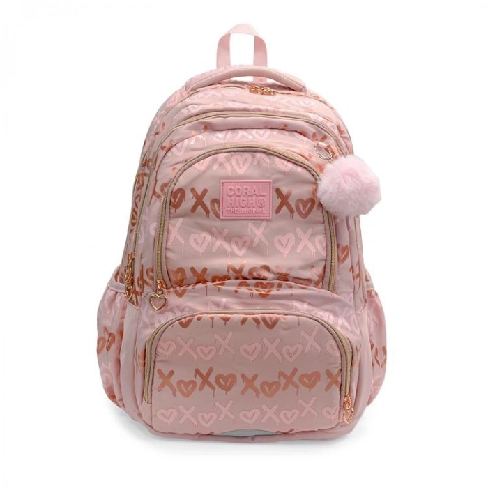 CORAL HIGH 24466 PUDRA DESENLİ DÖRT BÖLMELİ SIRT ÇANTASI