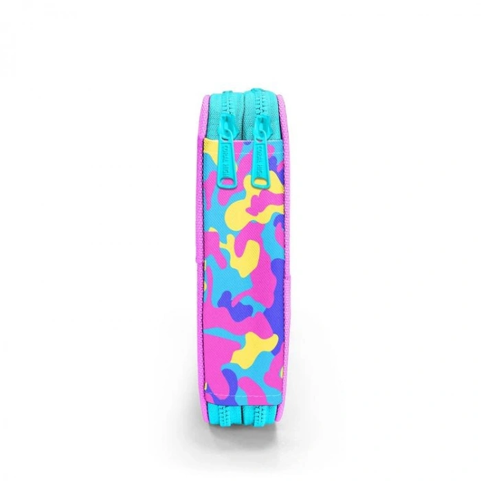 CORAL HIGH KIDS 31101 PEMBE SARI LAVANTA KAMUFLAJ DESENLİ ÇİFT KATLI KALEM ÇANTASI