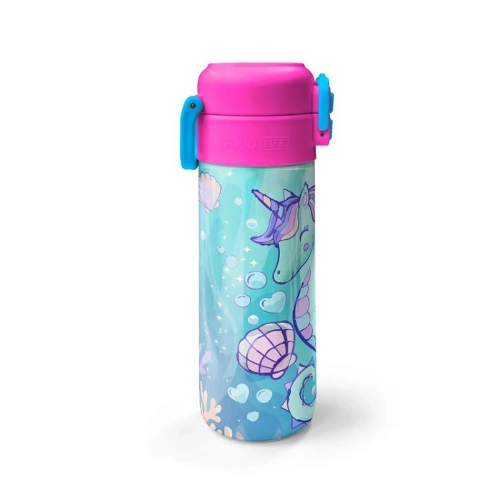 CORAL HIGH 38138 UNİCORN DENİZATI DESENLİ PİPETLİ VE DİREKT İÇİM ÇELİK TERMOS 500ML