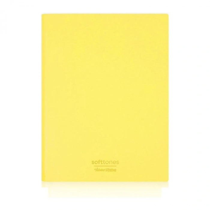 VICTORIAS JOURNALS 1029 SOFTTONS ESNEK KAPAK  B5 17x25cm 80gr. 128 YP. KREM KARELİ DEFTER PASTEL SARI
