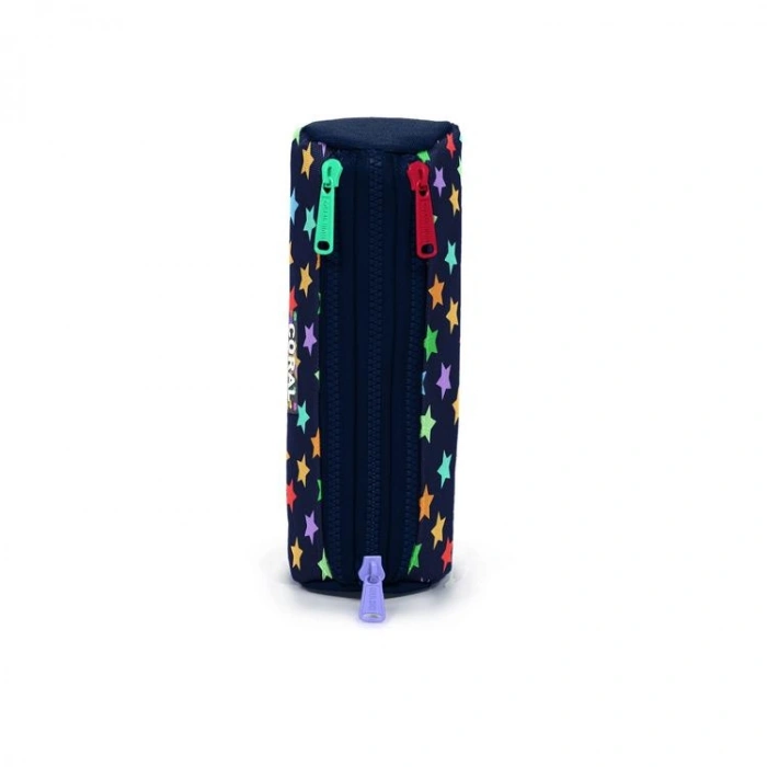 CORAL HIGH 31009 LACİVERT RENKLİ YILDIZ DESENLİ ÜÇ BÖLMELİ KALEM ÇANTASI