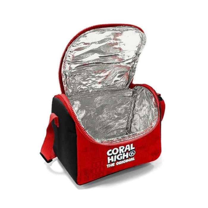 CORAL HIGH 37163 KIDS SİYAH KIRMIZI İTFAİYE DESENLİ THERMO BESLENME ÇANTASI