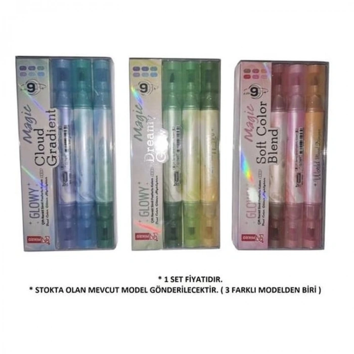 MİKRO NH-1991 GLOWY ÇİFT RENKLİ SİMLİ ASORTİ FOSFORLU KALEM -TEKLİ