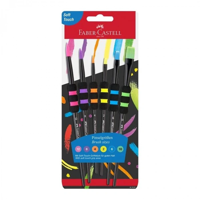 FABER CASTELL SOFT TOUCH FIRÇA SETİ 6LI (12-8-4-2-6-10)  -5600481622
