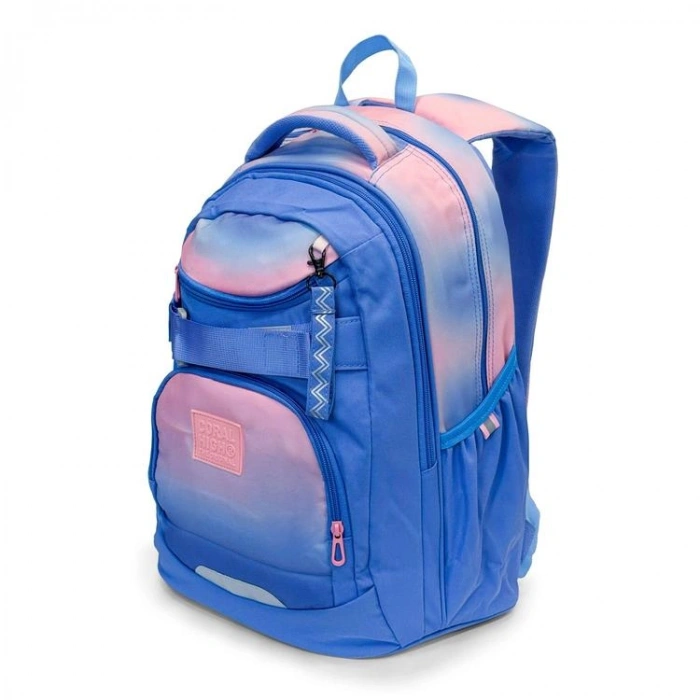 CORAL HIGH 24431 RENK GEÇİŞLİ MAVİ PEMBE DÖRT BÖLMELİ SIRT ÇANTASI