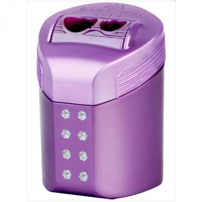 FABER CASTEL 183900 SPARKLE SÜRGÜLÜ ÇİFT GÖZLÜ HAZNELİ KALEMTRAŞ - TEKLİ