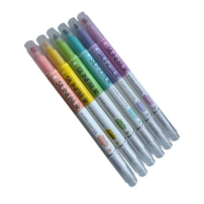 MİKRO MK 610 SİLİNEBİLİR ÇİFT TARAFLI FOSFORLU KALEM 6LI PAKET