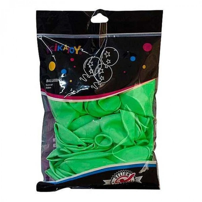 SPOT BALON 2006680-9  BASKISIZ BALON 100lü 12 İNÇ 30cm TEK PAKET YEŞİL RENK  8+