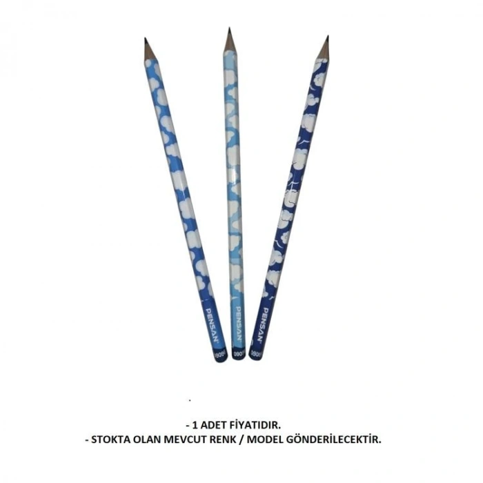 PENSAN 96060 FUN PENCILS BULUT DESENLİ KURŞUN KALEM HB- TEKLİ