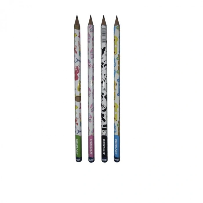 PENSAN 96040 FUN PENCILS KARIŞIK DESENLİ DESENLİ KURŞUN KALEM HB- TEKLİ