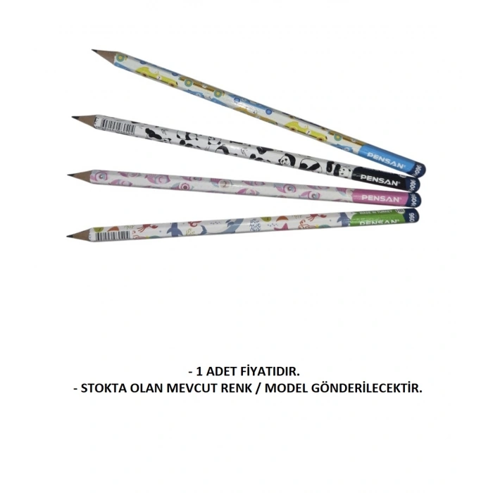 PENSAN 96040 FUN PENCILS KARIŞIK DESENLİ DESENLİ KURŞUN KALEM HB- TEKLİ