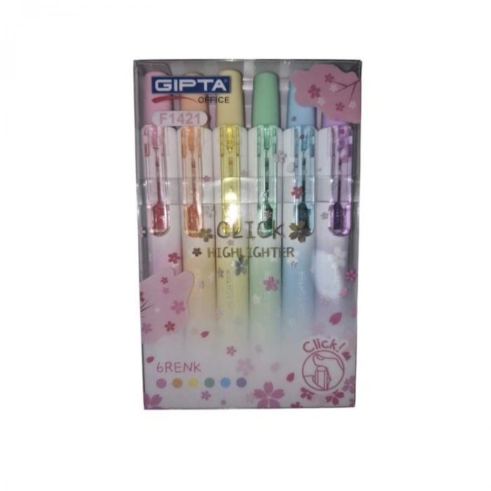 GIPTA F1421 CLICK FOSFORLU KALEM 6LI SET