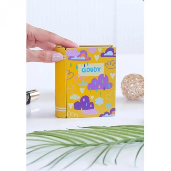 DAKS 2003 HEDİYELİK TENEKE KUTU KİTAP ŞEKİLLİ - BOOK TIN ART CLOUDY 9.5x11x3cm