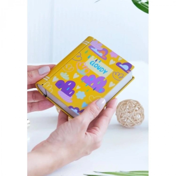 DAKS 2003 HEDİYELİK TENEKE KUTU KİTAP ŞEKİLLİ - BOOK TIN ART CLOUDY 9.5x11x3cm