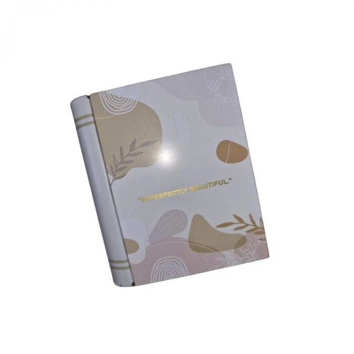 DAKS 2003 HEDİYELİK TENEKE KUTU KİTAP ŞEKİLLİ - BOOK TIN IMPERFECTLY BEAUTIFUL 9.5x11x3cm
