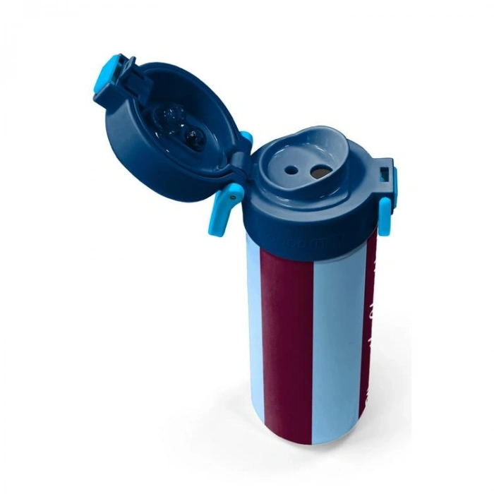CORAL HIGH 31788 BORDO MAVİ TARAFTAR DESENLİ PİPETLİ VE DİREKT İÇİM ÇELİK TERMOS 500ML