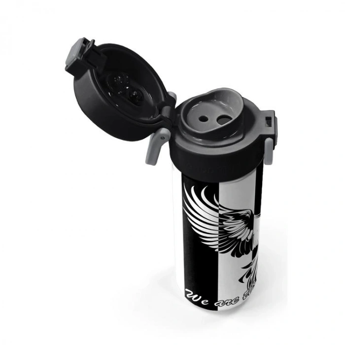CORAL HIGH 31789 SİYAH BEYAZ KARTAL TARAFTAR DESENLİ PİPETLİ VE DİREKT İÇİM ÇELİK TERMOS 500ML