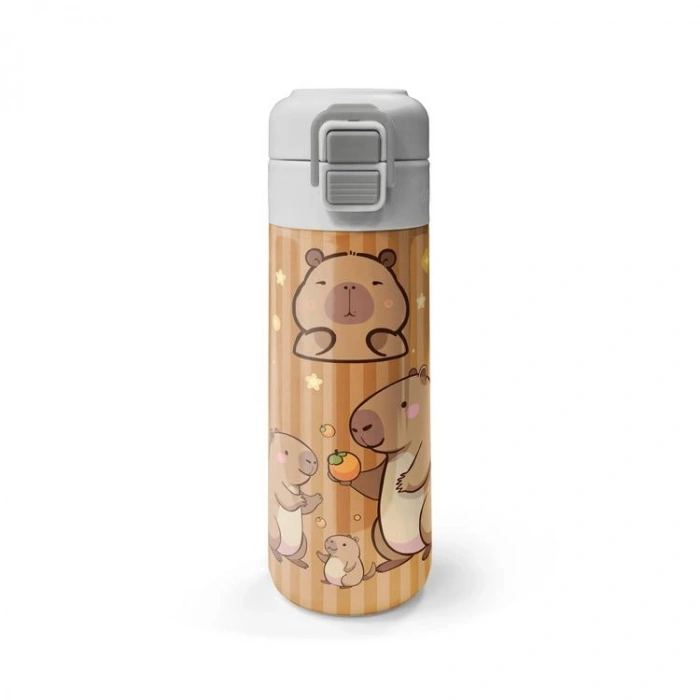 CORAL HIGH 31790 CAPYBARA DESENLİ PİPETLİ VE DİREKT İÇİM ÇELİK TERMOS 500ML