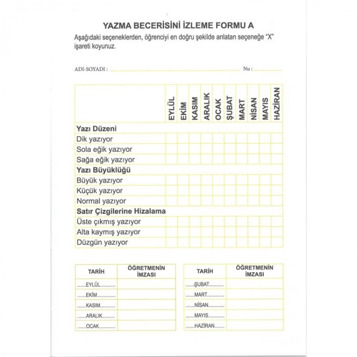 YUVA 1.SINIF DİK TEMEL HARFLERLE GÜZEL YAZI DEFTERİ STANDART DİK ÇİZGİLİ