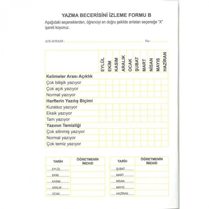 YUVA 1.SINIF DİK TEMEL HARFLERLE GÜZEL YAZI DEFTERİ STANDART DİK ÇİZGİLİ