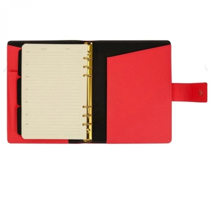 VICTORIAS JOURNALS 124-1130 14.8x21cm SMYTH ORGANISER HAFTALIK TARİHSİZ AJANDA - KIRMIZI