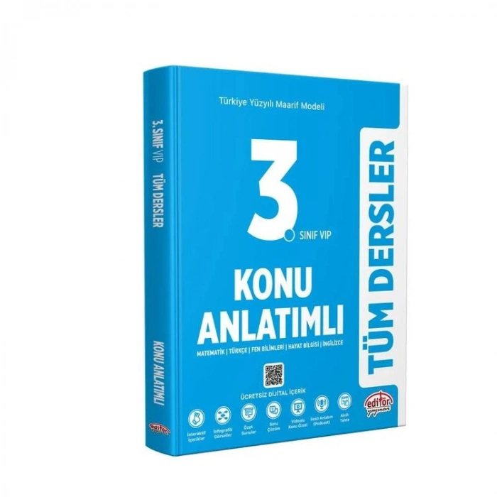 EDİTÖR 3. SINIF MAARİF MODEL VIP TÜM DERSLER KONU ANLATIMLI MAVİ KİTAP