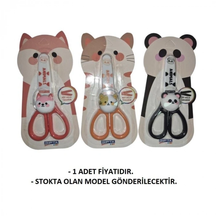 GIPTA K7241 ANIMALS KORUMALI BLISTERLİ KÜT UÇLU ÇOCUK MAKASI - TEKLİ