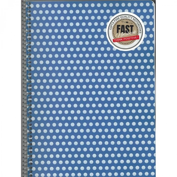 GIPTA FAST NOTEBOOK SPİRALLİ PP. KAPAK A4 80YP. KARELİ DEFTER 8571 - TEKLİ