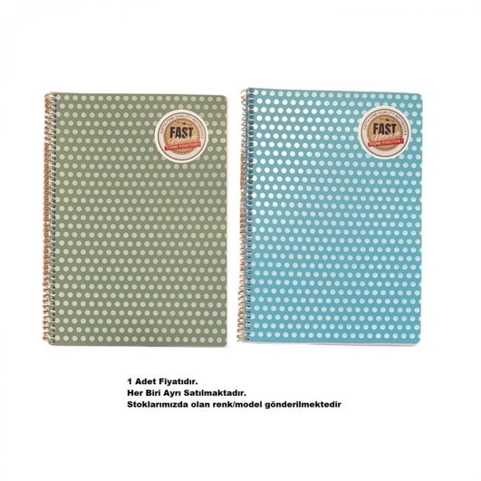 GIPTA FAST NOTEBOOK SPİRALLİ PP. KAPAK A4 80YP. KARELİ DEFTER 8571 - TEKLİ
