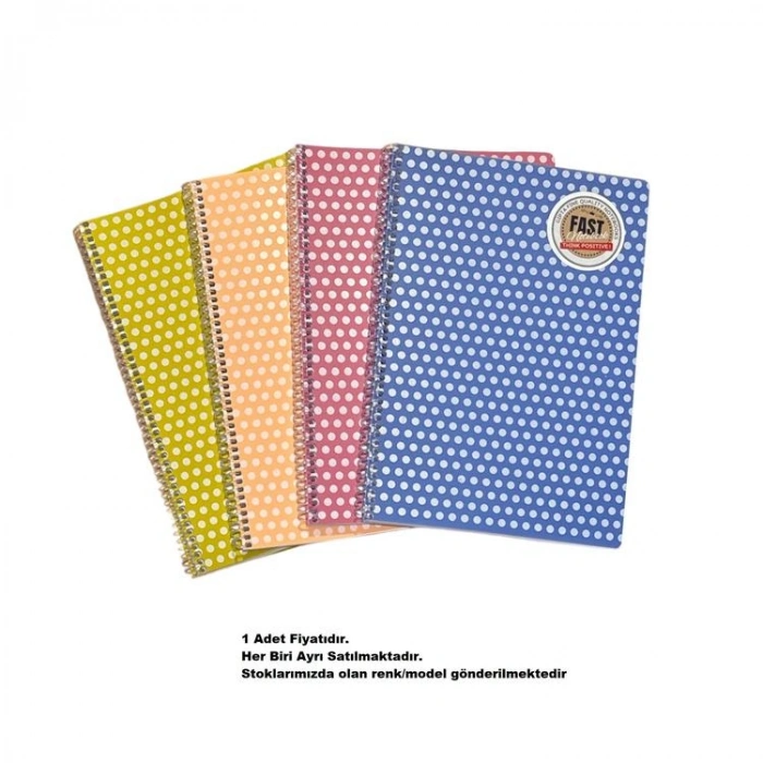 GIPTA FAST NOTEBOOK SPİRALLİ PP. KAPAK A4 80YP. KARELİ DEFTER 8571 - TEKLİ