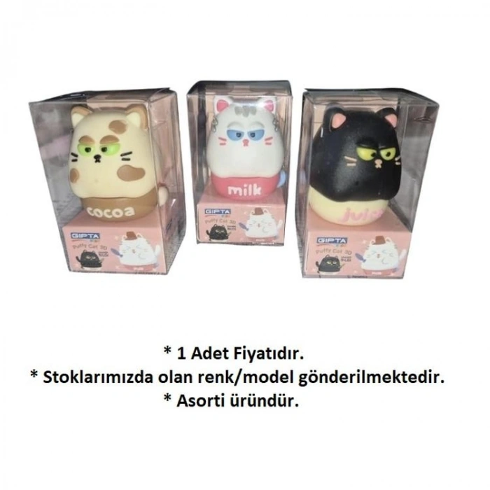 GIPTA K2385 PUFFY CAT 3D SİLGİ - TEKLİ