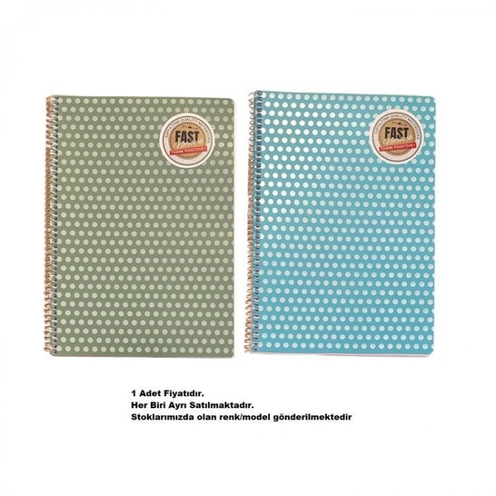 GIPTA FAST NOTEBOOK SPİRALLİ PP. KAPAK A4 80YP. ÇİZGİLİ DEFTER 8570 - TEKLİ
