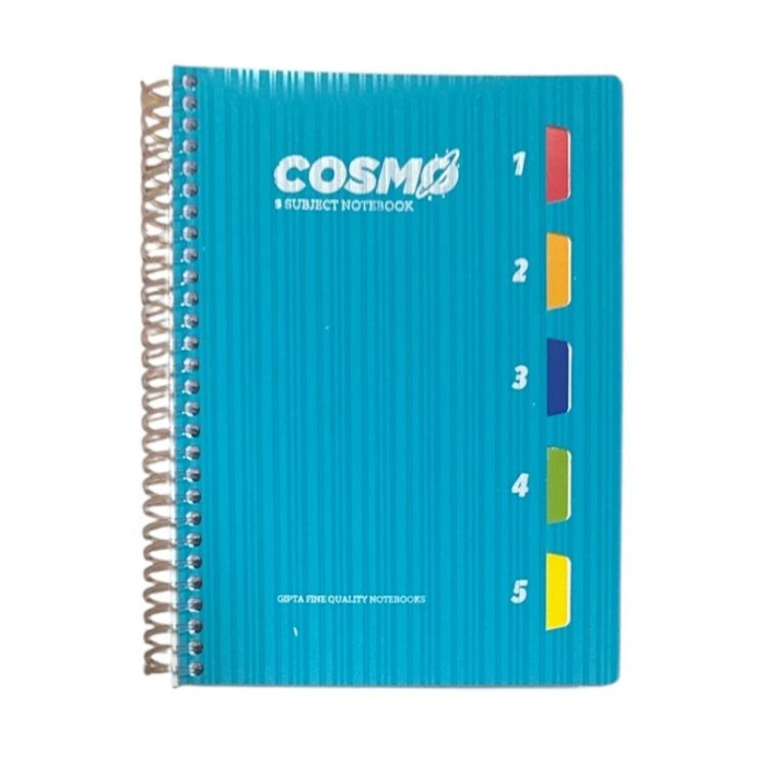 GIPTA COSMO 17x24 SPİRALLİ 5 SEPERATÖRLÜ 150 YP. PP KAPAK KARELİ DEFTER 3989 - TEKLİ