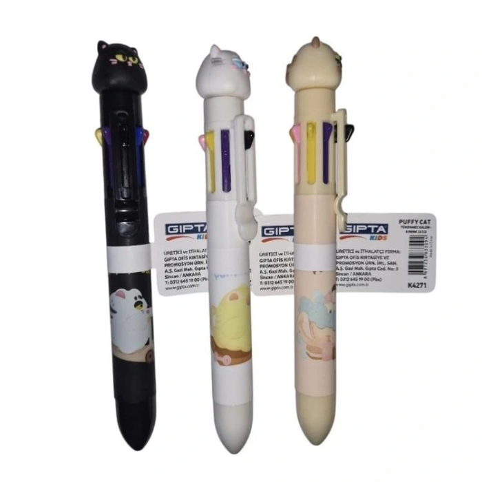 GIPTA K4271 8 RENK PUFFY CAT TÜKENMEZ KALEM - TEKLİ