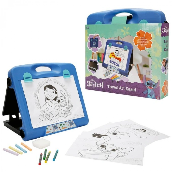 SUNMAN 1057003 SAMBRO SEYAHAT RESİM ŞÖVALESİ ÇOCUK HOBİ SETİ DISNEY STITCH  3+