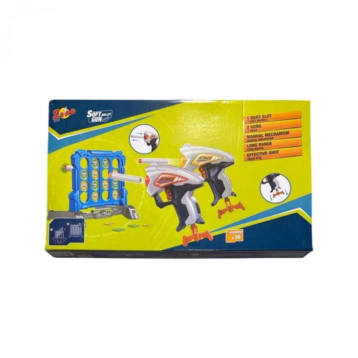 SUNMAN 9006B-1  ZAPP HEDEF TAHTALI  20 MERMİLİ SÜNGER TABANCA SETİ 3+