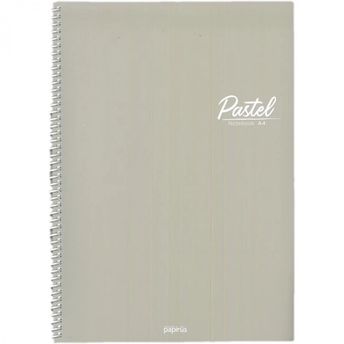 PAPİRÜS PASTEL PP. KAPAK SPİRALLİ A4 72 YP. ÇİZGİLİ DEFTER - TEKLİ