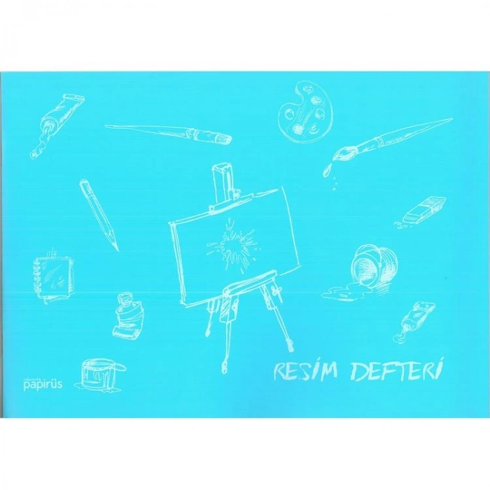 PAPİRÜS  PP. KAPAK TEL DİKİŞLİ 24X34cm 30 YP. RESİM DEFTERİ - TEKLİ