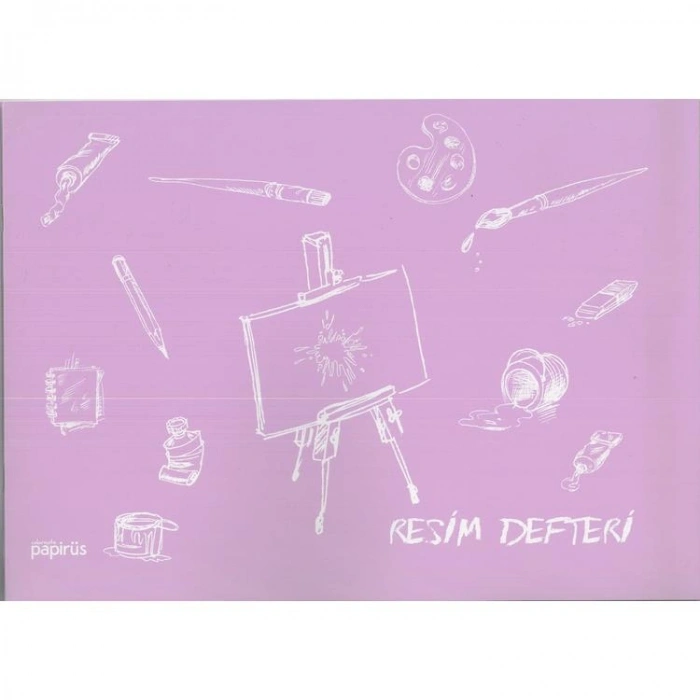 PAPİRÜS  PP. KAPAK TEL DİKİŞLİ 24X34cm 30 YP. RESİM DEFTERİ - TEKLİ