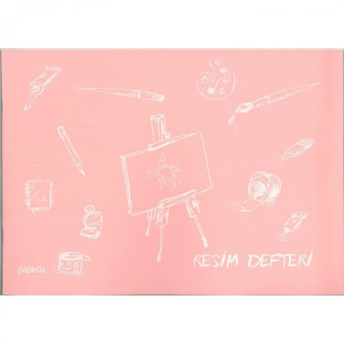 PAPİRÜS  PP. KAPAK TEL DİKİŞLİ 24X34cm 30 YP. RESİM DEFTERİ - TEKLİ