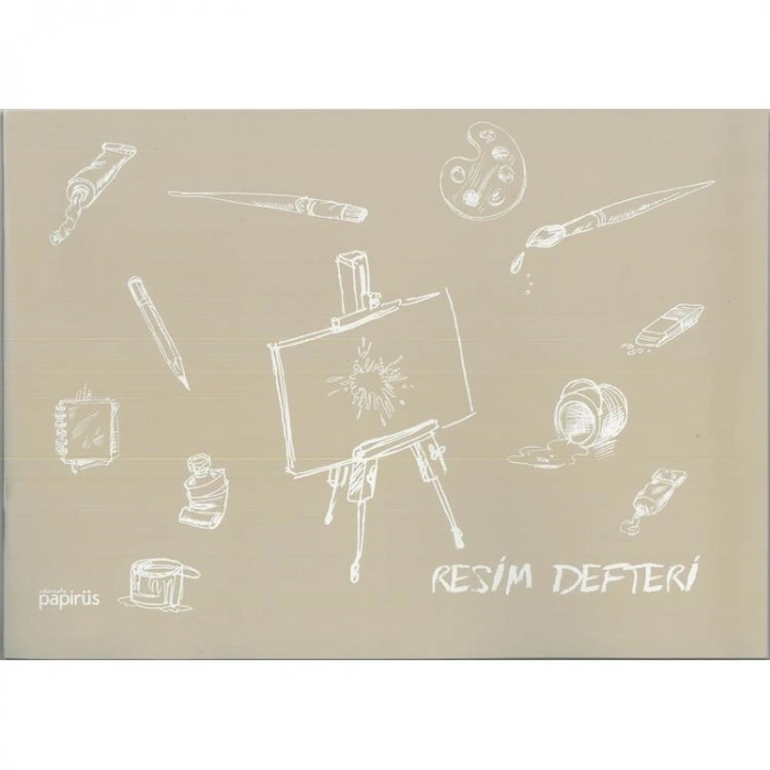 PAPİRÜS  PP. KAPAK TEL DİKİŞLİ 24X34cm 30 YP. RESİM DEFTERİ - TEKLİ