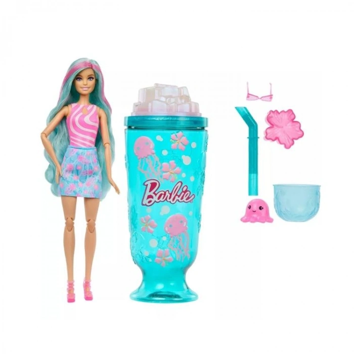 MATTEL JFY00/JKF62 BARBIE POP REVEAL DENİZ ESİNTİLİ YEŞİL BARDAK İÇECEK DENİZANASI TEMALI SÜRPRİZ SERİ 3+
